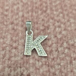 Silver Initial 'K' Pendant